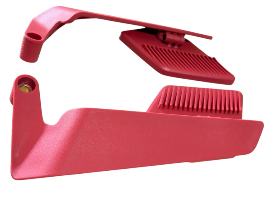 JGO ESPEJOS UNIVERSAL ALERON  ALETA TIBURON GRANDE COLOR ROJO MATE